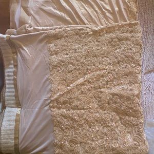 Rose gold embroidered saree